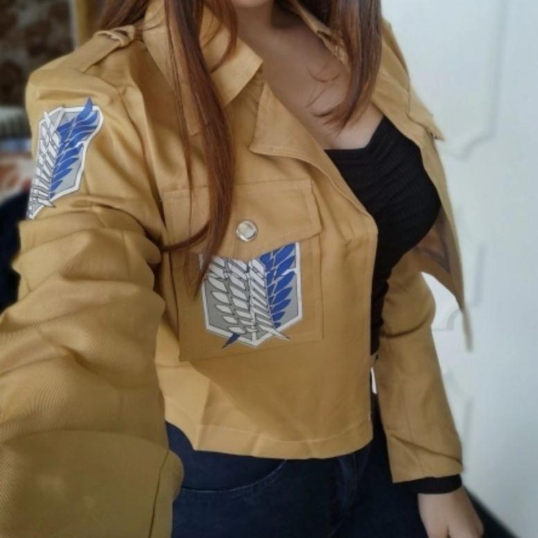 JAKET SNK ATTACK ON TITAN COSPLAY SASAGEYO SINGEKI NO KYOJIN COKLAT PREMIUM –DNK.17Ma22ѕ