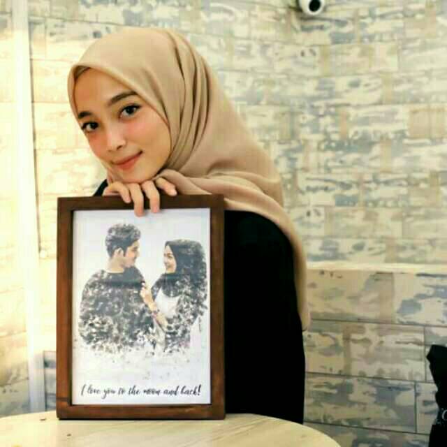 

WOOD FRAME A4 : Watercolor & Ink Smudge Digital (ilustrasi, hadiah nikahan, kado wisuda, lukisan)