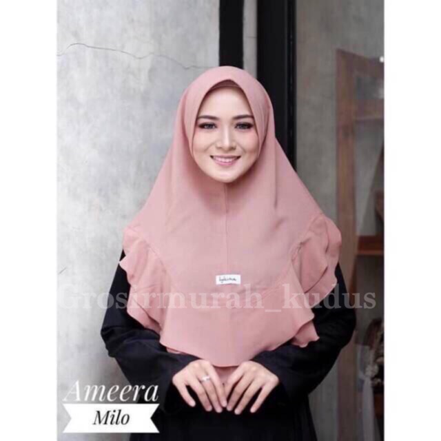 Khimar Ameera Hijab Instan Pinguin Buble Crepe