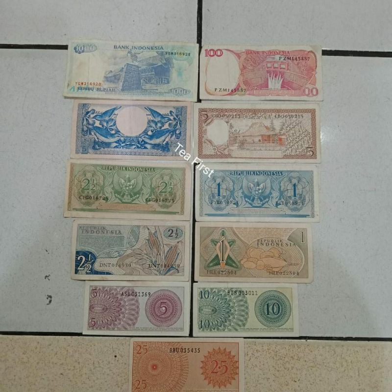 Uang kuno Indonesia Paket 11 Lembar Ekonomis