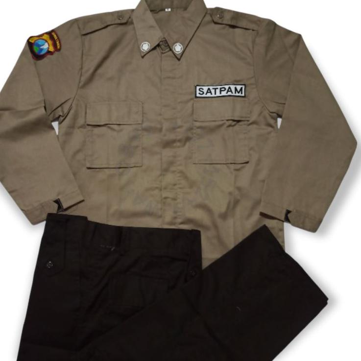 [KODE GVRPS] Setelan Seragam Satpam Baru PDL Lengan Panjang Seragam Security Satpam PDL Coklat 2021