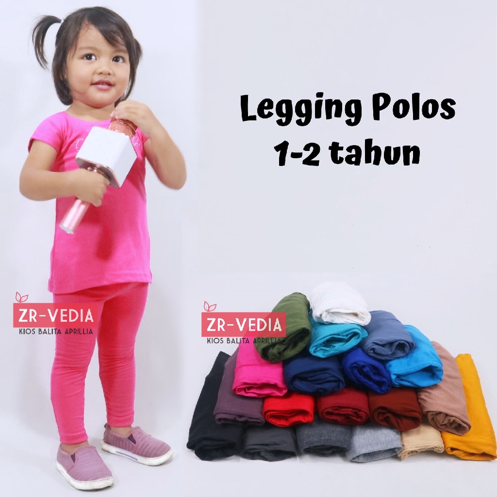 Legging Polos Anak Uk 1-2 Tahun / Celana Panjang Perempuan Leging Kaos Cewek Pants Murah Adem kiosbalitaaprilia