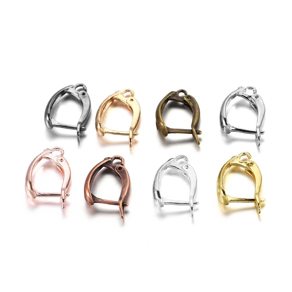 6-12pcs / Lot Kait Anting Model Terbuka Warna Emas Gaya Perancis Untuk Membuat Perhiasan