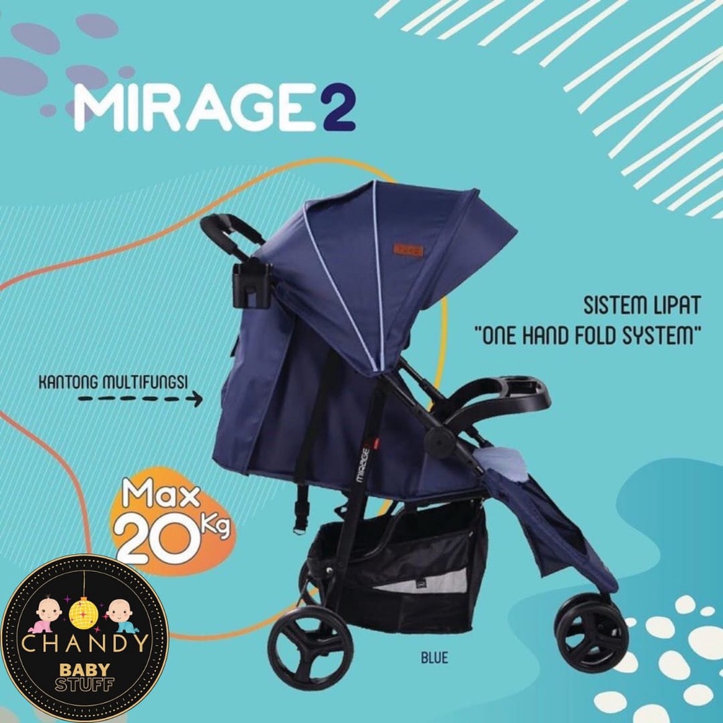 STROLLER BABY PLIKO MIRAGE 2 BS 559 ONE HOLD FOLD SYSTEM