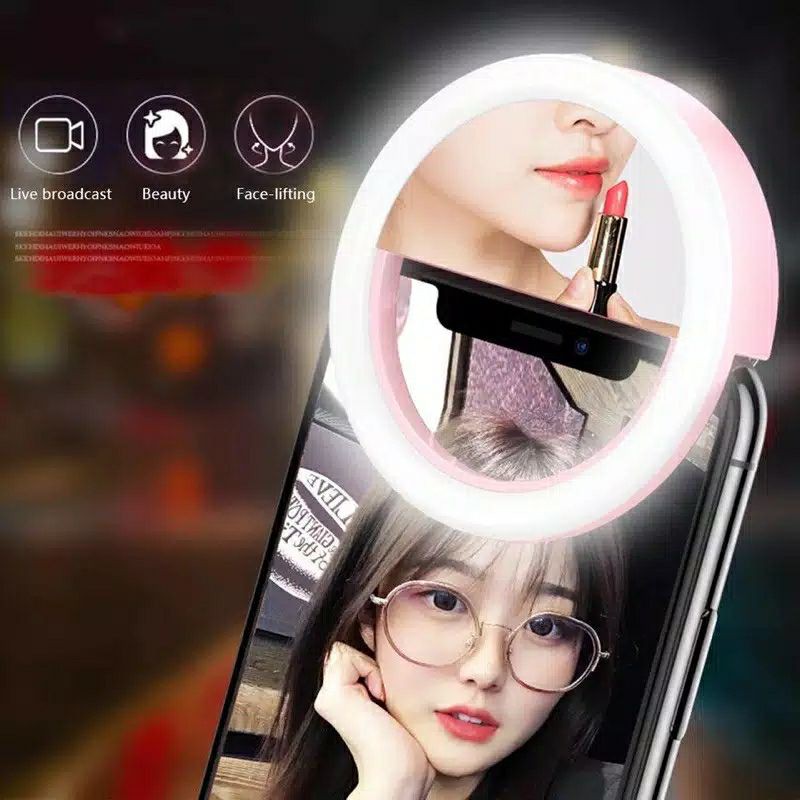 Selfie Ring Light Lampu Selfie 3 Mode LED Rechargeable Tiktok Live Streaming Ring Fill Light