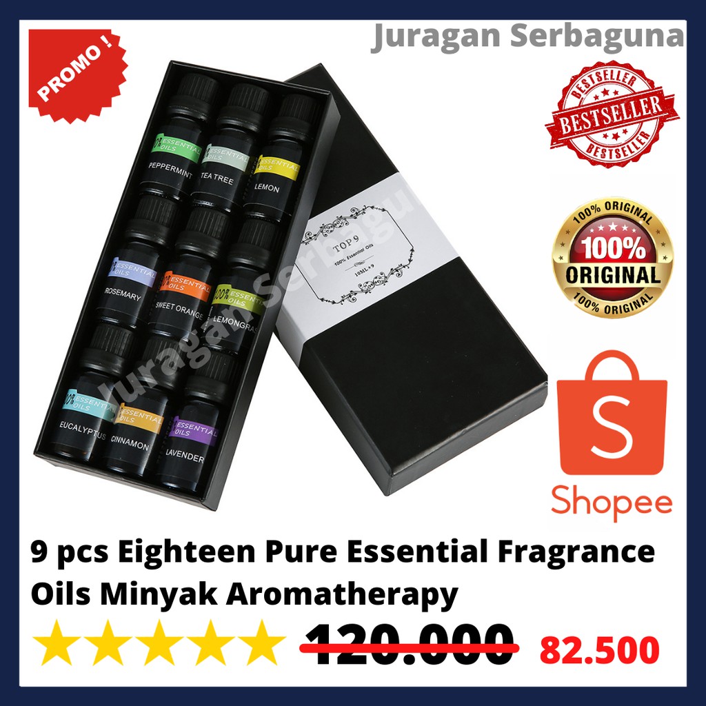 9 pcs Eighteen Pure Essential Fragrance Oils Minyak Aromatherapy