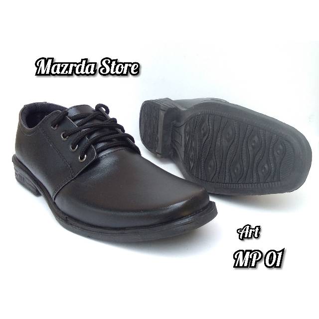 Sepatu pantovel pria hitam /pantovel semi kulit sintetis /sepatu terlaris