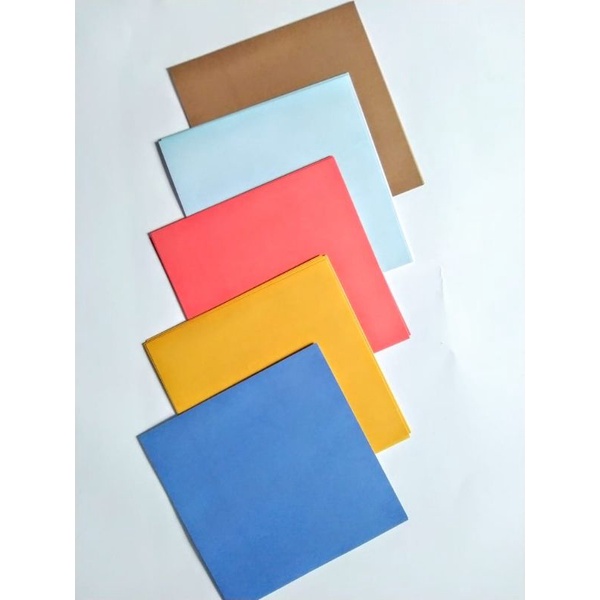 

kertas lipat polos warna 2 muka/anjana origami paper Niji