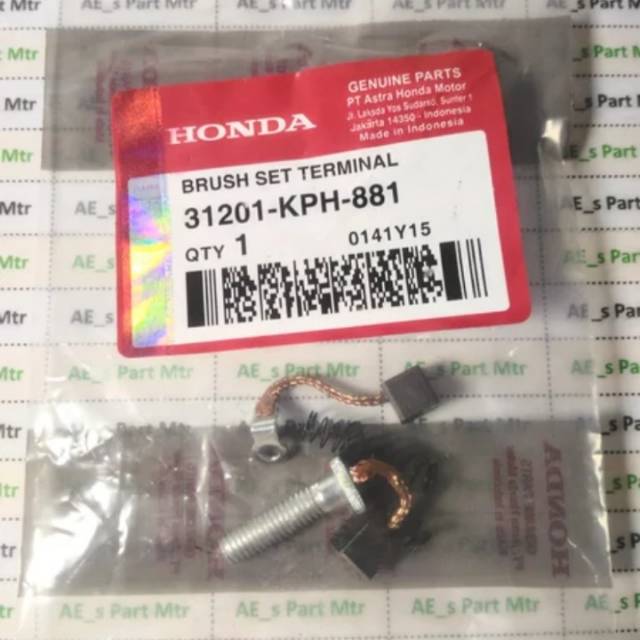 Arang stater atau carbon brush dinamo stater motor Honda Appy Verza, Supra X125, Mega Pro, Karisma.