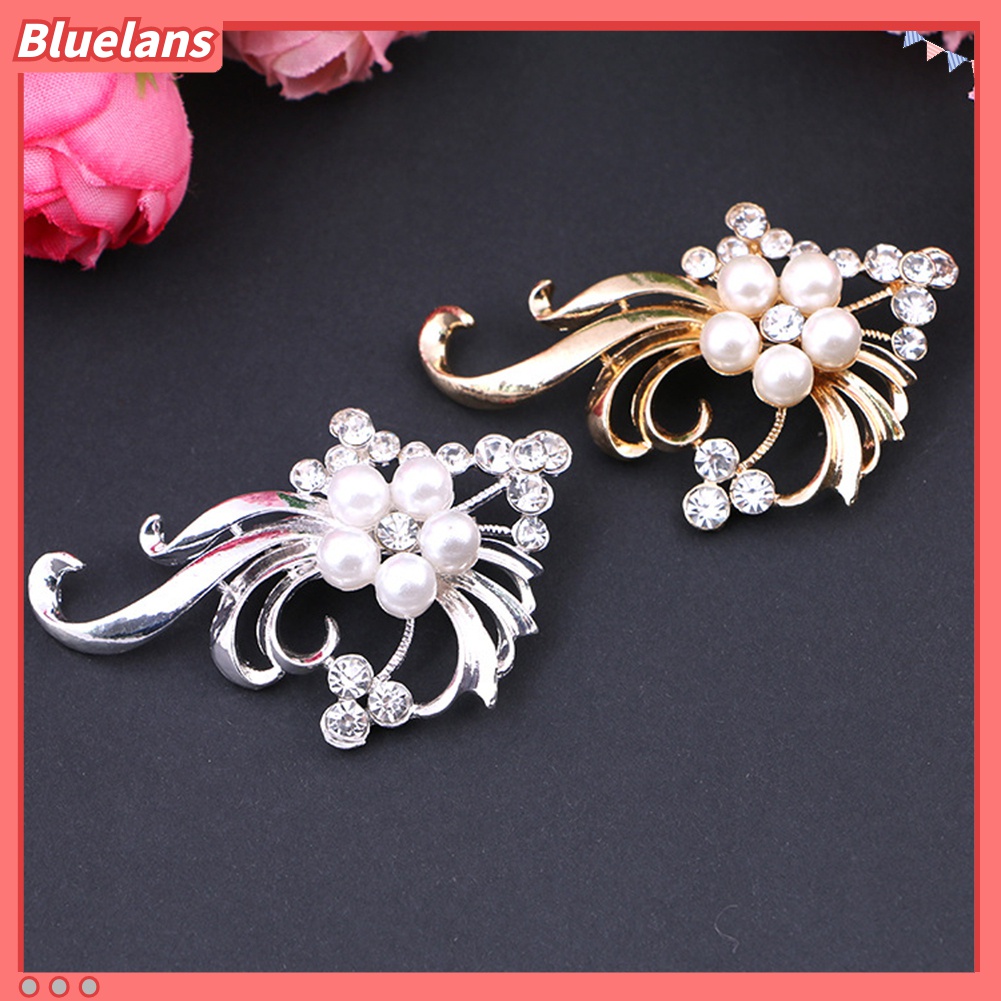 Bros Pin Bentuk Merak Aksen Mutiara Berlian Imitasi Untuk Wanita