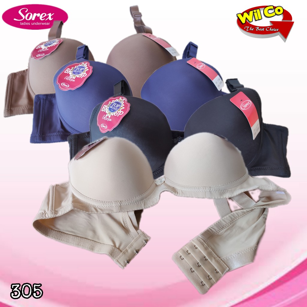 K305 - BRA/BH WANITA SOREX BRA BUSA ADA KAWAT CUP BESAR 38D - 44D TIGA PENGAIT LEMBUT DIKULIT