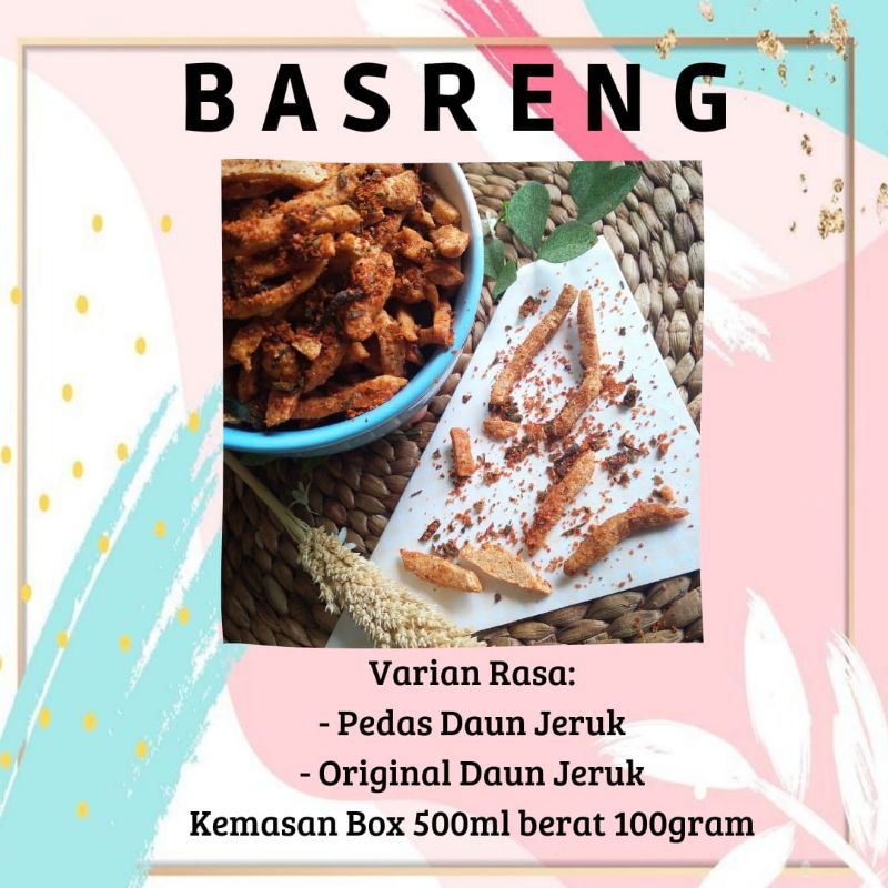 

Keripik Basreng Pedas Daun Jeruk /Kemasan Box 500ml berat +_100gr