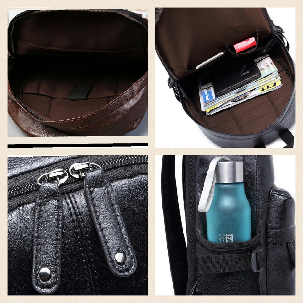 PROMO Tas ransel punggung kulit pria Tas cowok bodypack laptop import