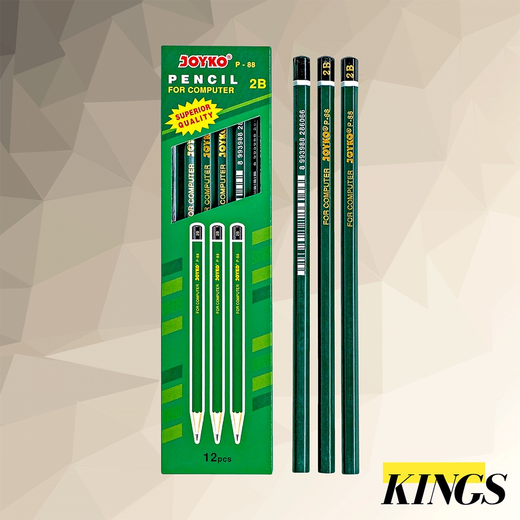 

12 PCS Joyko Pencil / Pensil 2B PP-88