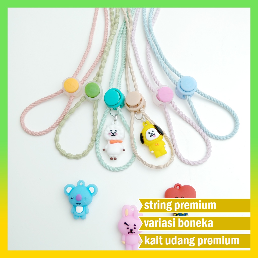 Strap Masker 2in1 Konektor Headloop Karakter Boneka BTS - Kalung Tali Masker Aksesoris BT21 PART 24
