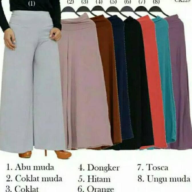 Celana Panjang Wanita-Celana Kulot Jumbo Bahan Jersey Polos
