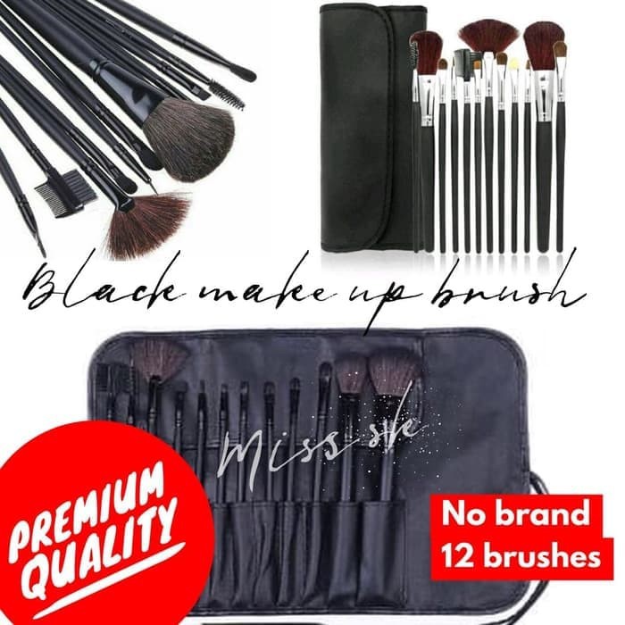 KINDSTORE❤ | NO Brand - Isi 12 Kuas Black Make Up Brush No Brand