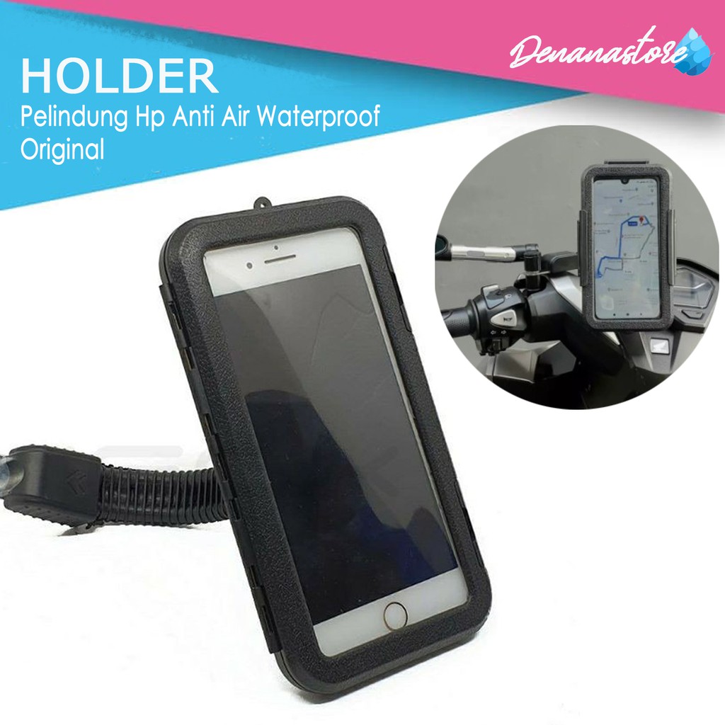 PHONE HOLDER SPION MOTOR ANTI AIR PELINDUNG HANDPHONE GPS WATERPROOF HOLDER BRACKET MOTORCYCLE BICYL