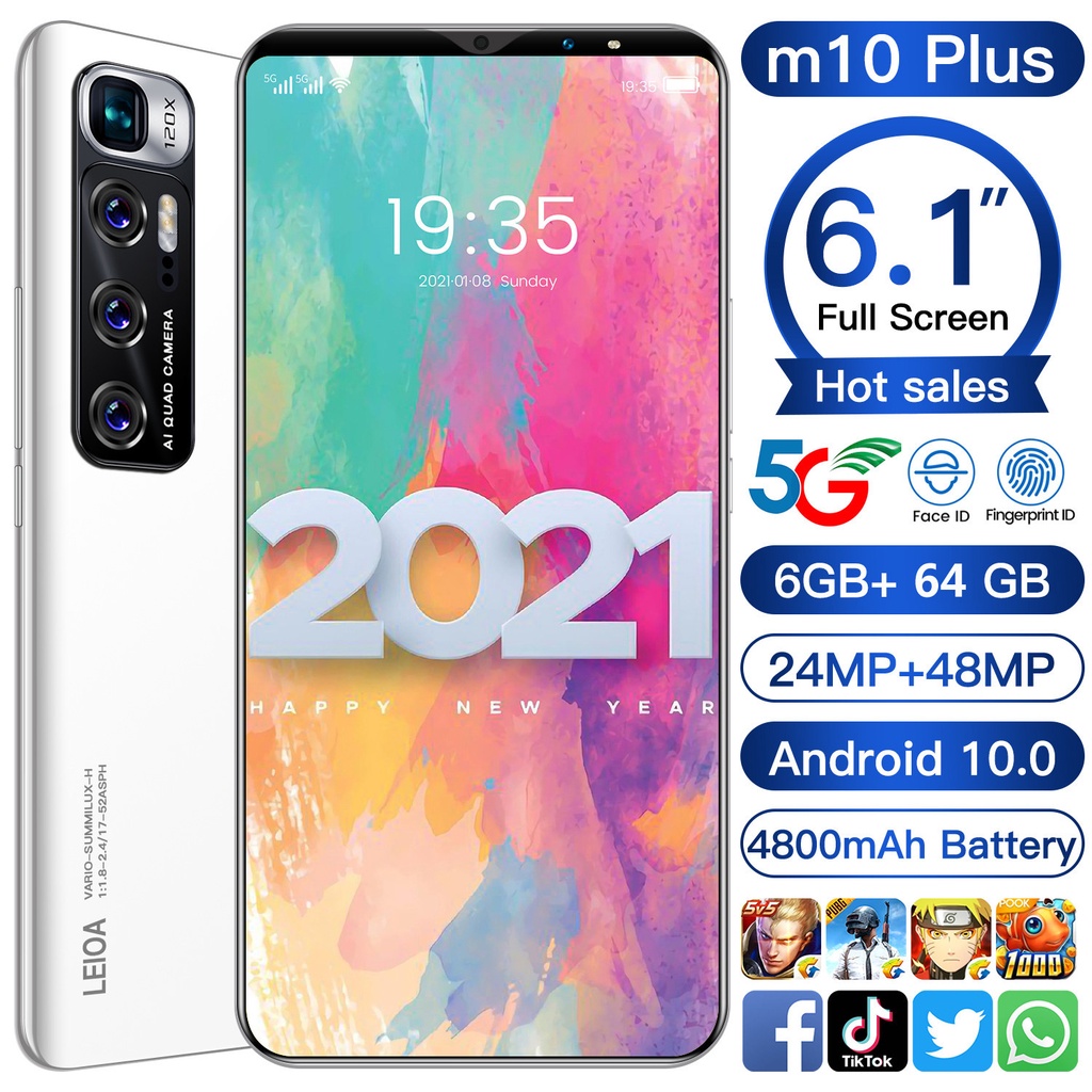 Original promo HP Murah M10plus  6.1inch 6+64GB Android Smartphone HD Camera Gratis ongkir