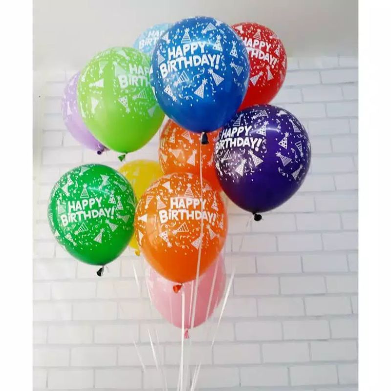 BALON LATEX HAPPY BIRTHDAY / BALON HAPPY BIRTHDAY / BALON LATEX TULISAN HAPPY BIRTHDAY / BALON LATEX