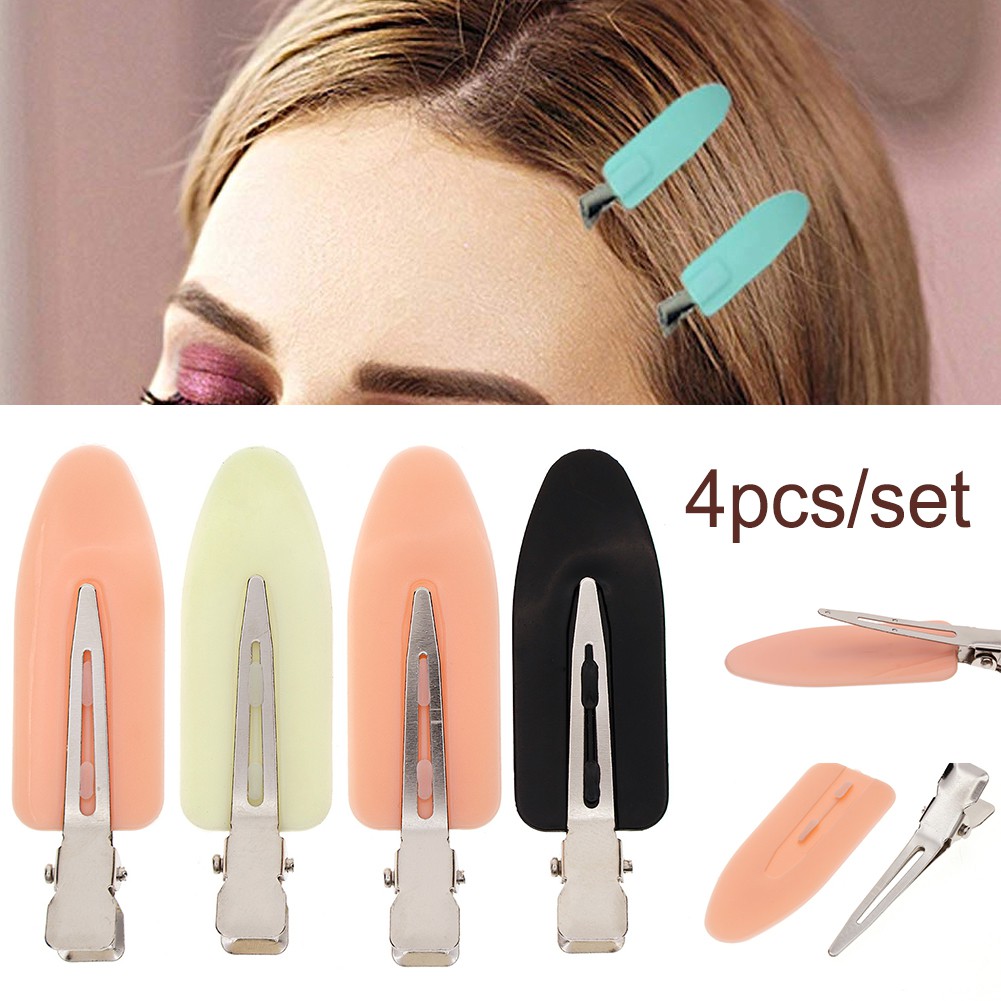 4pcs/set Jepit Rambut Tanpa Membengkokkan Poni, Warna Campur