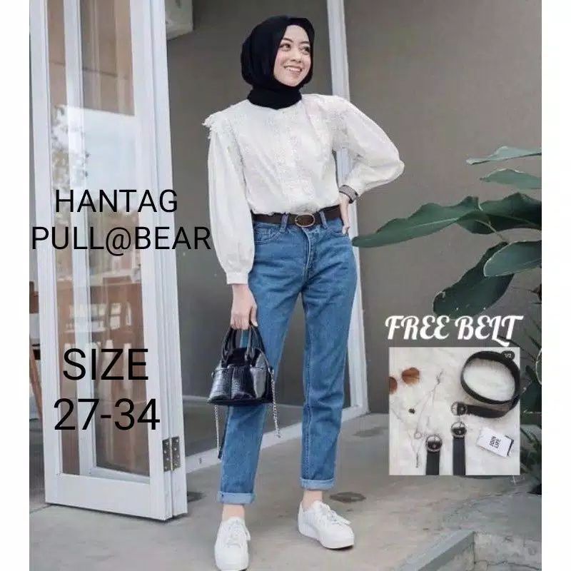 ORIGINAL (P&amp;B) CELANA BOYFRIEND WANITA// FREE BELT