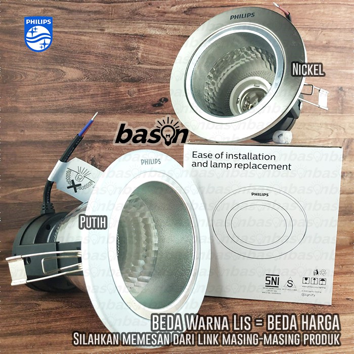 PHILIPS 66663 White | Rumah Lampu 3.5&quot; Downlight Recessed E27