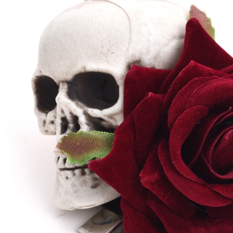 Jepit Rambut Tengkorak Mawar Women Skull Roses Hairclip 8571