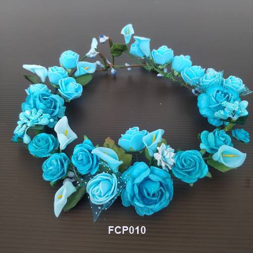 [SIAP KIRIM] HEADPIECE PENGANTIN AKSESORIS PESTA FLOWER CROWN BIRU FCP010