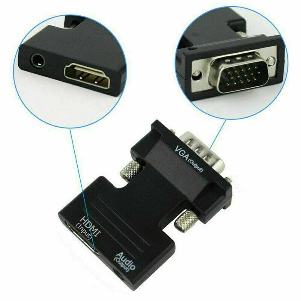 POPULAR Populer Kabel HDMI Ke VGA 1080P Untuk PC Laptop TV Monitor Proyektor Output Sinyal HDMI-Kompatibel Converter