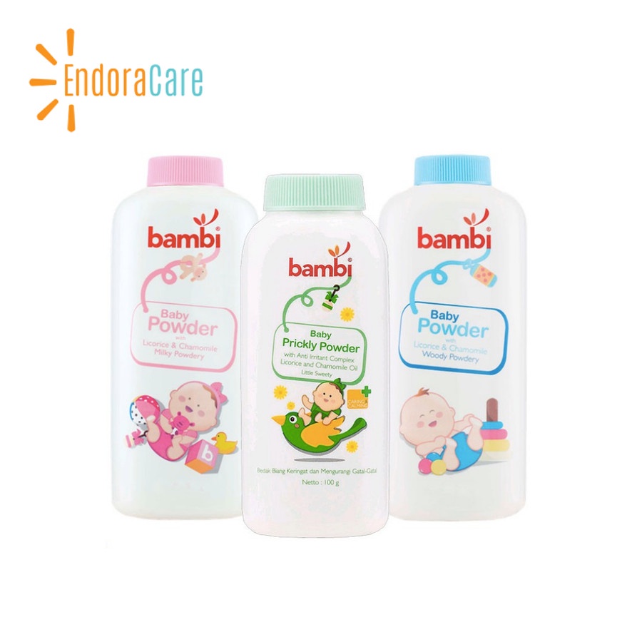 BAMBI BABY POWDER 100GR WOODY&amp;MILK POWDER/BEDAK TABUR