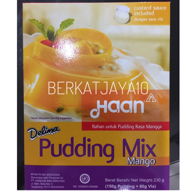 Haan Pudding Mix Mango Bubuk Puding Premix Mangga