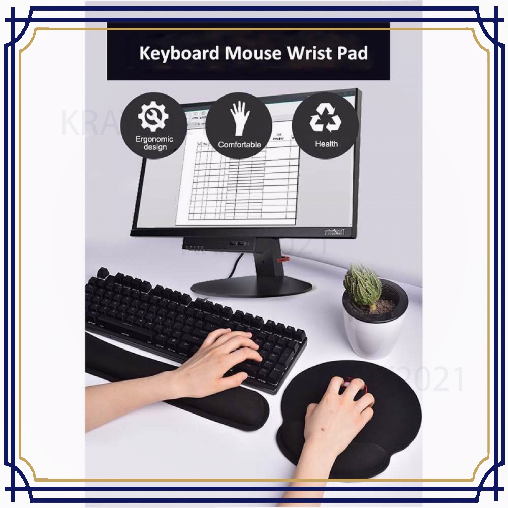 Ergonomic Keyboard Pad Alas Tangan Memory Foam KB011