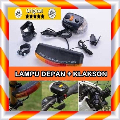 Lampu Sepeda Gunung Polygon Rem Sein Kiri Kanan 7 LED Klakson XC408