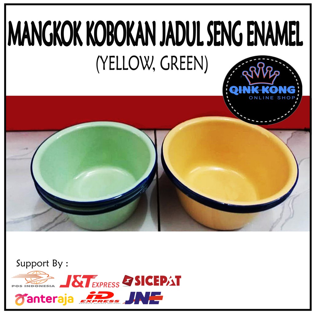 Mangkok Kobokan 12 dan 18 cm Enamel Seng
