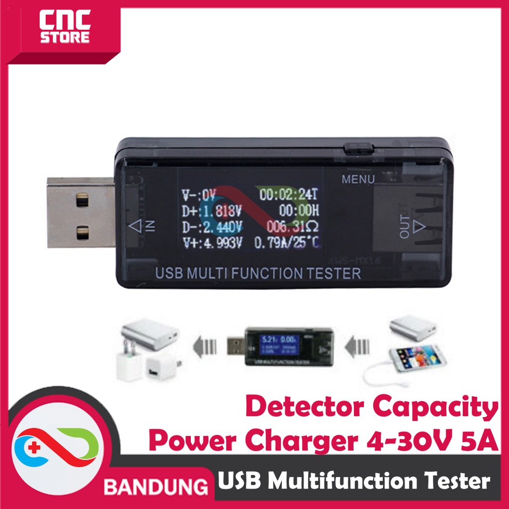 USB TESTER 4-30V 5A MULTIFUNCTION TESTER QC 3.0 2.0 FC USB DOCTOR