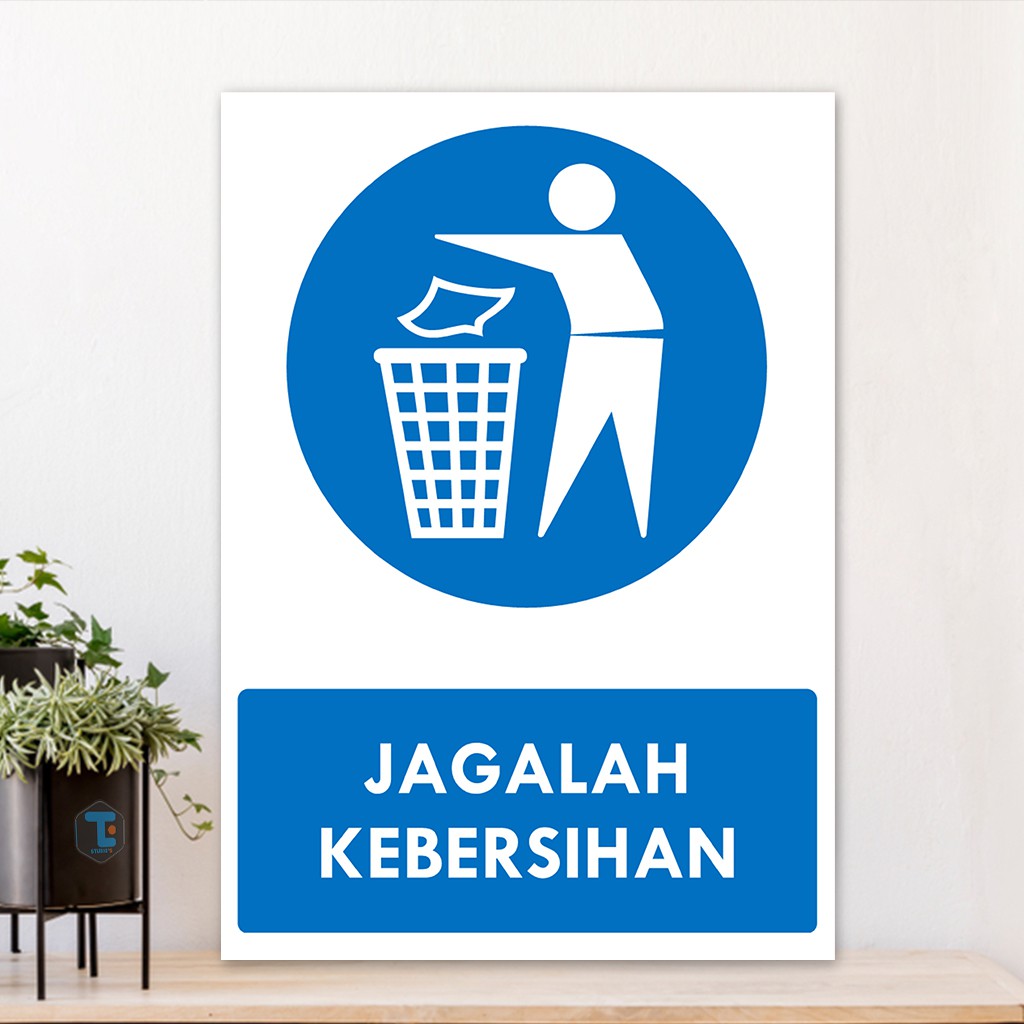 Jual Poster Jagalah Kebersihan Safety Sign Keep This Area Litter Free Hiasan Dinding Wall Decor