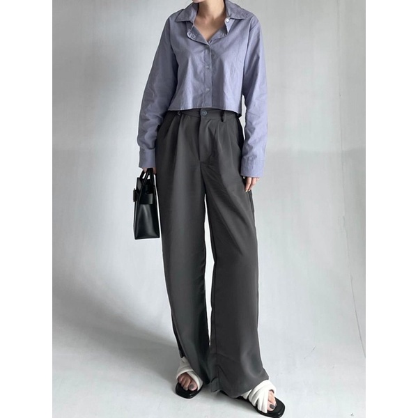 SIVALI Loose Pants Trousers Wanita - Celana Anti Kusut - Celana Kulot Wanita 3250