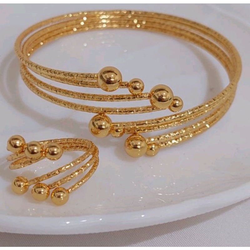 SET PERHISAN LAPIS EMAS/SET GELANG CINCIN/PERHIASAN LAPIS EMAS/SET PERHIASAN DEWASA