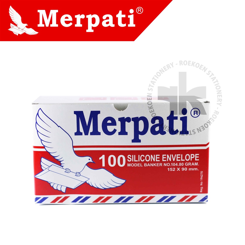 

Merpati Silicone Amplop Putih 104 Airmail 152 x 90mm Dengan Perekat (Dos Merah)