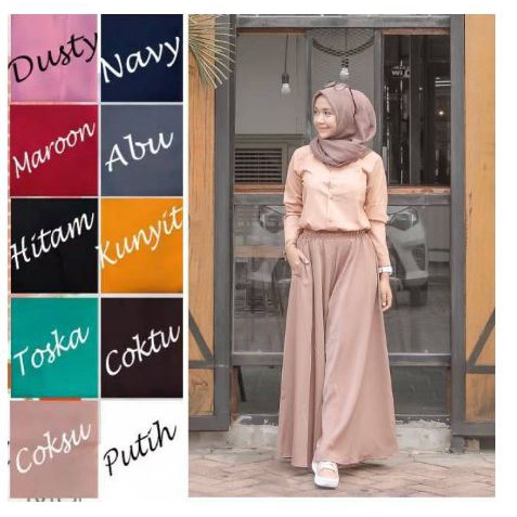 BAGUS Rok polos panjang wolfis / rok wolfis skirt/ rok woolpeach polos payung panjang