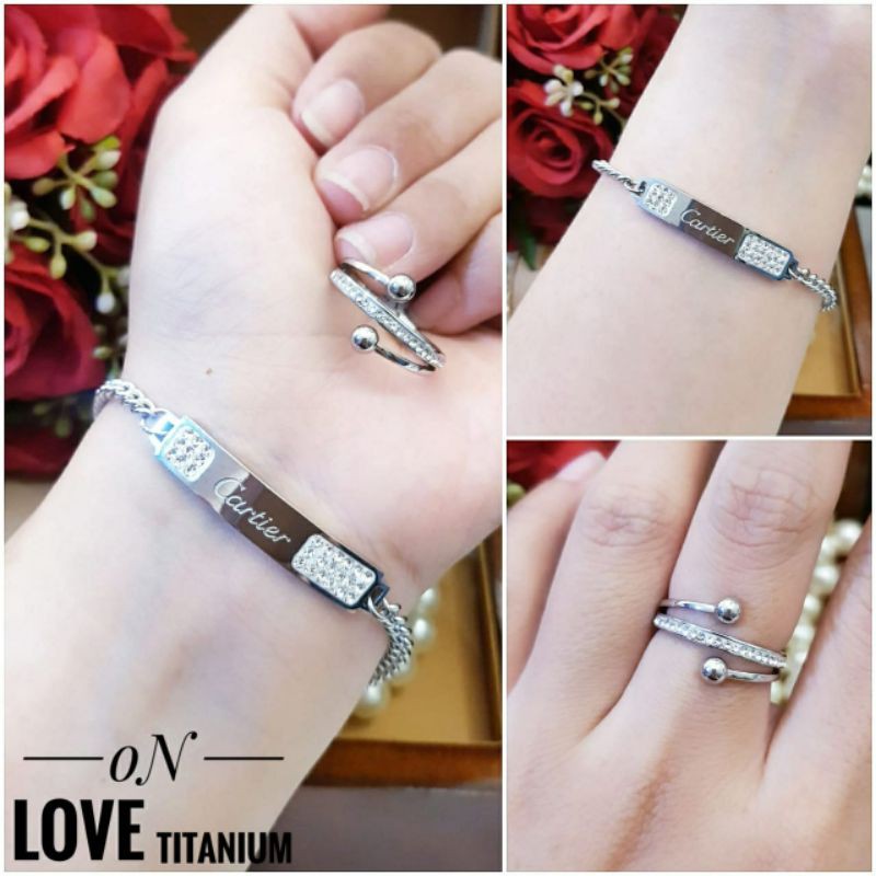 Titanium set gelang dan ccn silver