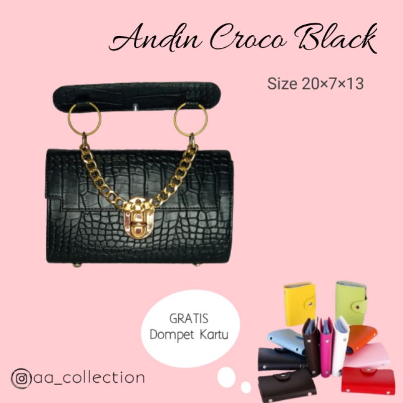 Andin Croco Black, Tas Andin