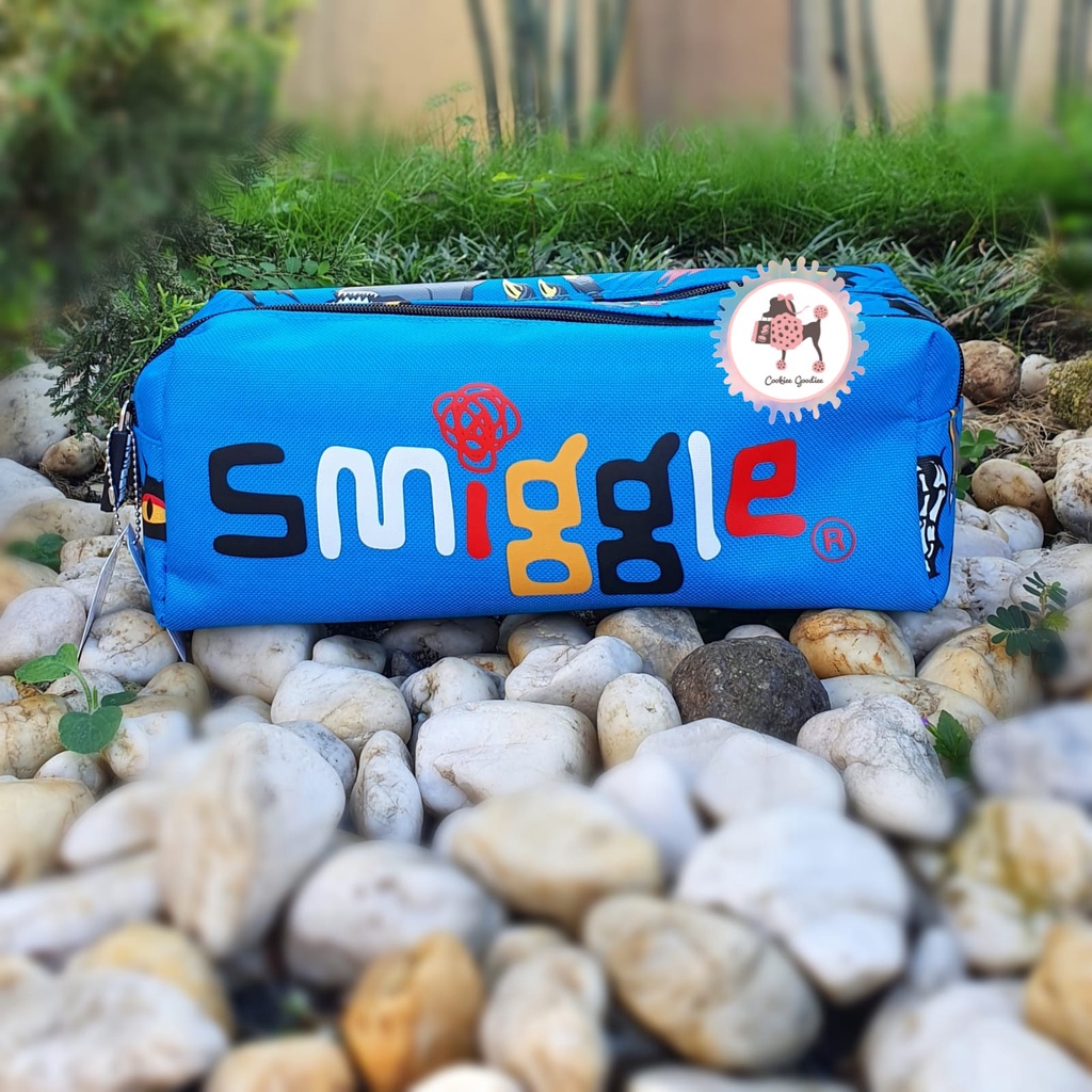 

Smiggle Neat Twin Zip Pencil Case - Blue Dinosaur