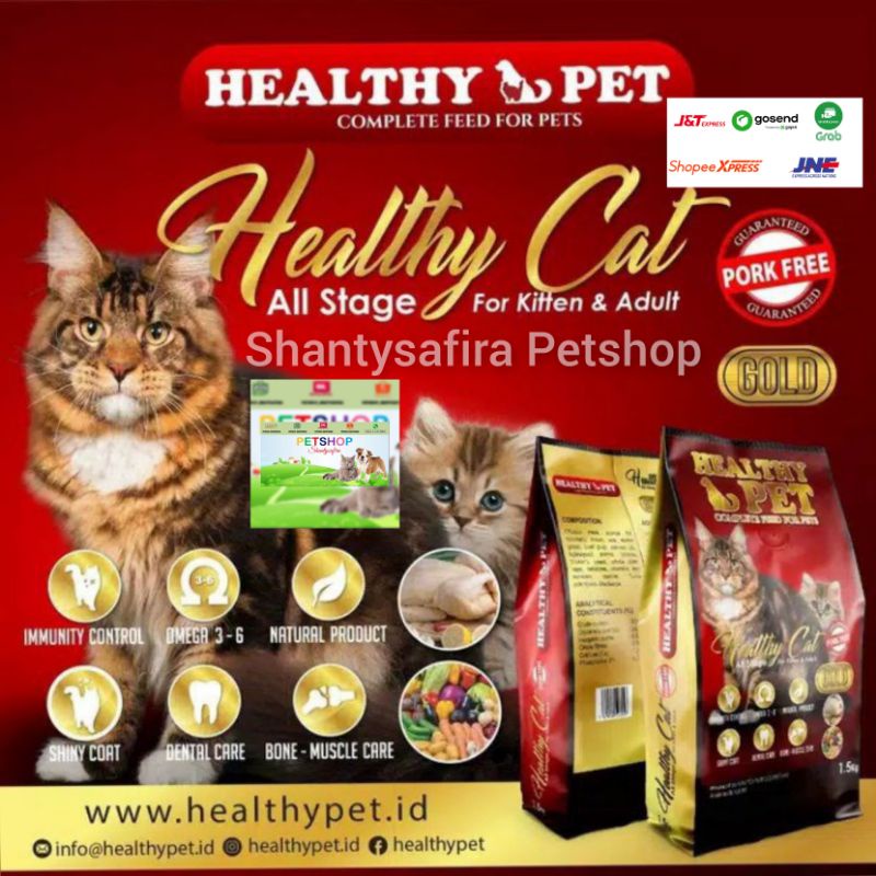 MAKANAN KUCING HEALTHY PET KITTEN ADULT 1.5KG / 1.5 KG FRESHPACK ALL STAGE