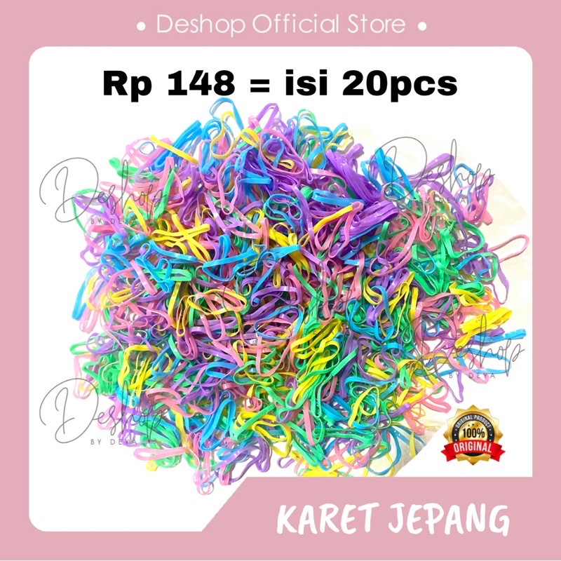 Karet Jepang Rubber Band Elastic Premium Quality Warna Pastel