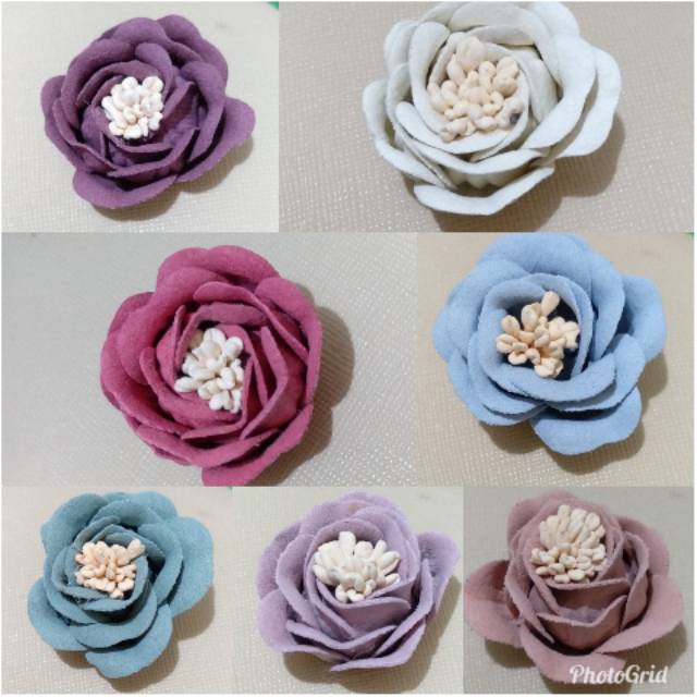 Aplikasi Bunga suede part 1