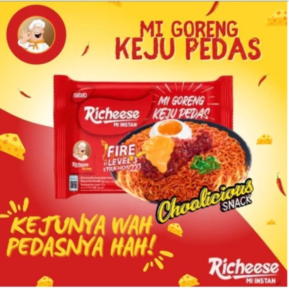 

Richeese Mie Goreng Instan Keju Pedas Level 3