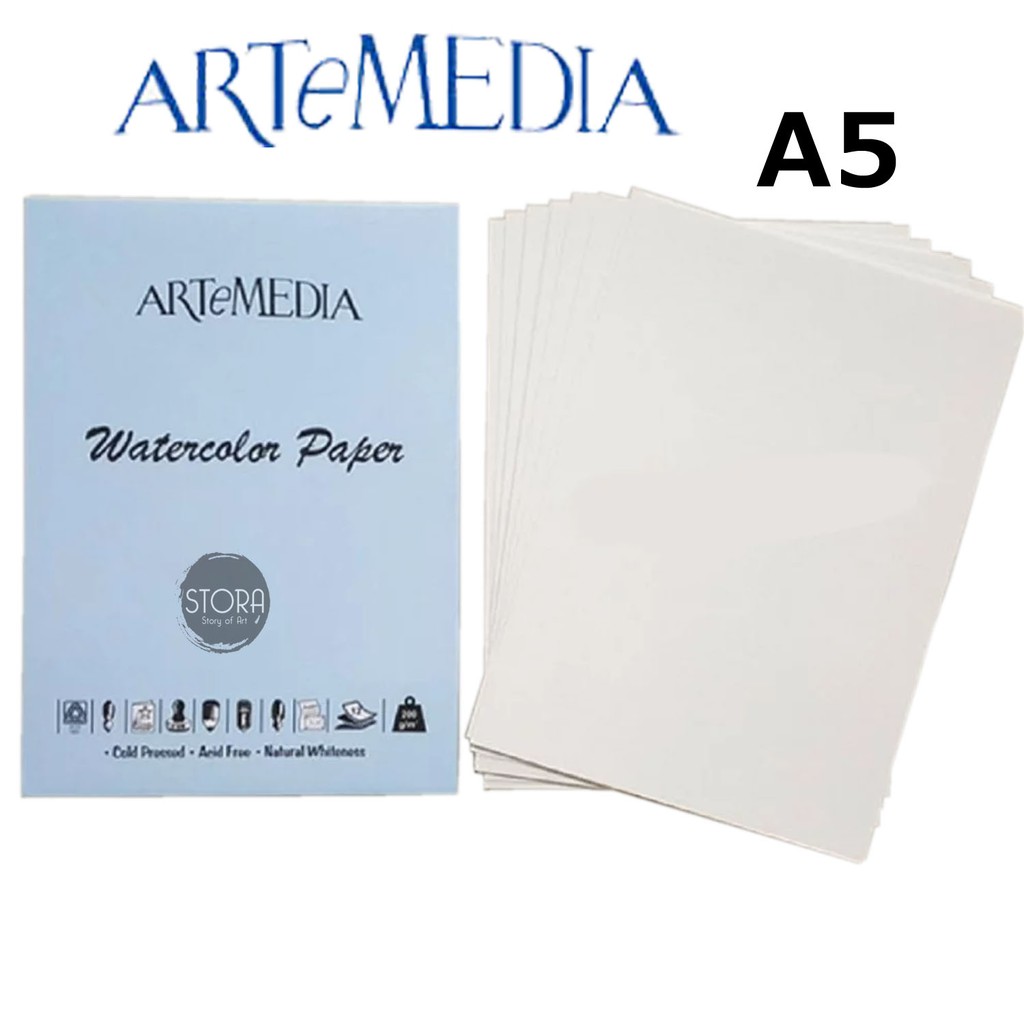 Jual Artemedia Watercolor Paper A5 / Watercolor Paper / Kertas Khusus Cat Air / Kertas Gambar Watercolor Indonesia|Shopee Indonesia