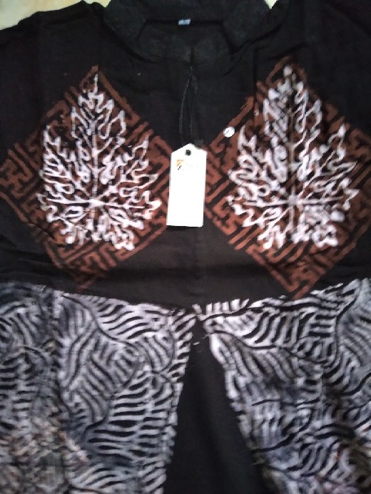 ( S M L Xl Xxl ) Gamis Twill Ori Rayon Super Gamis Syari Gamis Busui Batik Abstrak 100% Handmade